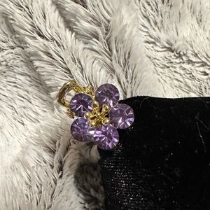 Purple Rhinestone Flower Clip